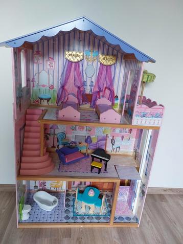 KidKraft Houten Poppenhuis met accessoires voor poppen 30cm