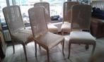 4 stoelen roze met witte zitting 43 x 42 cm, Huis en Inrichting, Jaren 90, Vijf, Zes of meer stoelen, Zo goed als nieuw, Hout