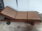 2 mooie houten ligbedden ,met lig matten., Tuin en Terras, Ophalen, Gebruikt, Hout, Verstelbaar