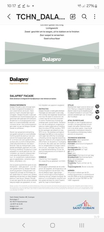 Dalapro Façade 10 liter handplamuur beschikbaar voor biedingen