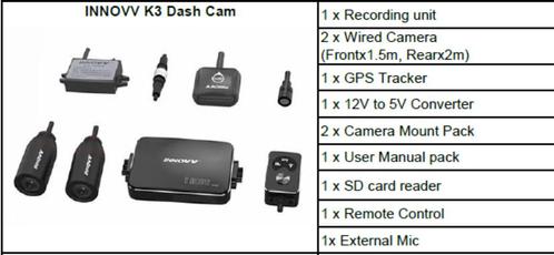 INNOVV K3 – dashcam voor moto, Motoren, Accessoires | Overige, Nieuw, Ophalen of Verzenden