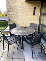 Tuinset Bellagio Ronde Tafel + 4 Stoelen, Tuin en Terras, Tuinsets en Loungesets, Ophalen, 4 zitplaatsen, Gebruikt, Eettafel