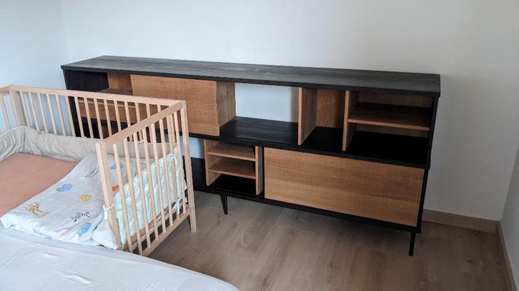 Teak kast, Maison & Meubles, Armoires | Buffets, Utilisé, Moins de 100 cm, 200 cm ou plus, 25 à 50 cm, Avec tiroir(s), Avec porte(s)