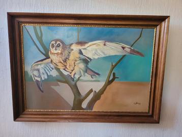 Zeer groot schilderij op paneel gesigneerd Delvaux 1953 beschikbaar voor biedingen