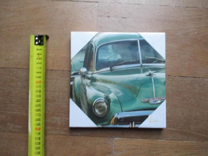 oldtimer kunstdruk op canvas houten kader Amerikaanse auto, Collections, Marques & Objets publicitaires, Neuf, Autres types, Enlèvement ou Envoi