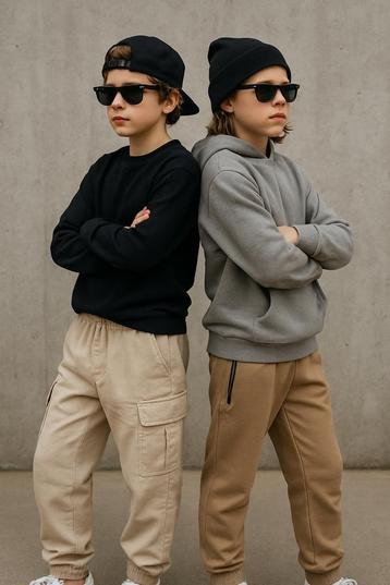 Cool joging Duo in Beige: Rug aan Rug met Stijl beschikbaar voor biedingen