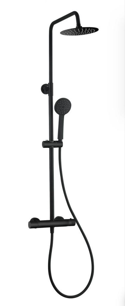 Douchestang set Samar – zwart – thermostaat – met handdouche, Doe-het-zelf en Bouw, Sanitair, Nieuw, Douche, Ophalen