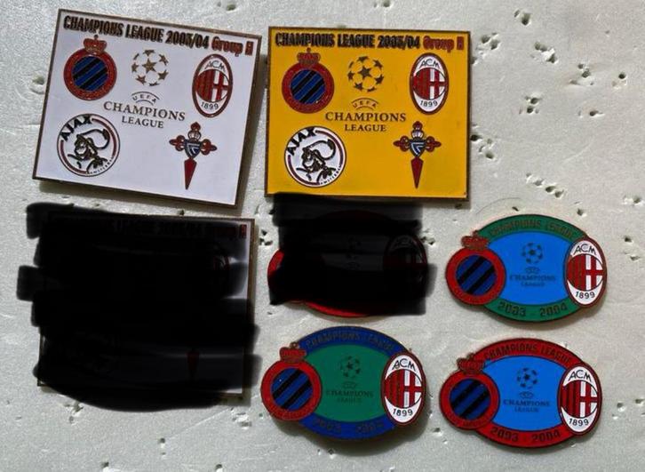 PIN Club Brugge FC BRUGES AC MILAAN 3e 't stuk, Verzamelen, Speldjes, Pins en Buttons, Zo goed als nieuw, Speldje of Pin, Sport