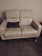 2 lederen zetels - 1 vast model + 1 met 2 relaxen, Ophalen, Gebruikt, Tweepersoons, Leer