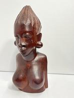 Handgesneden Afrikaans beeld buste, Antiek en Kunst, Ophalen of Verzenden