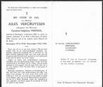 Bidprentje JULES VERCRUYSSEN - 1914-1918 en 1940-1945, Ophalen of Verzenden, Bidprentje