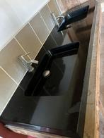 Stenen wastafel (zwart, glanzend), Enlèvement, Comme neuf
