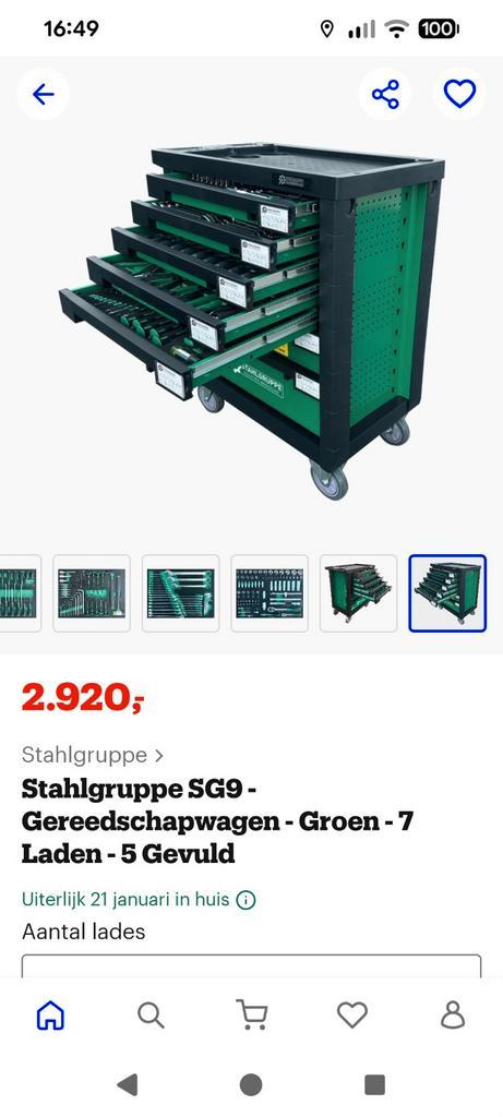 Gereedschapskar stahlgruppe ge9, Bricolage & Construction, Boîtes à outils, Remplie, Enlèvement
