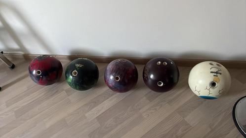 5 bowlingballen waarvan 3 met effect, Sport en Fitness, Bowlen, Gebruikt, Bal, Ophalen