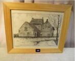 Mooi Oude Tekening 'Sleutelshof' - Vriesakker, Antiek en Kunst, Ophalen of Verzenden