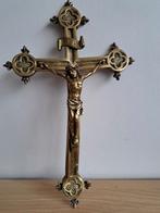 Crucifix ancien en bronze massif, Antiquités & Art, Enlèvement ou Envoi