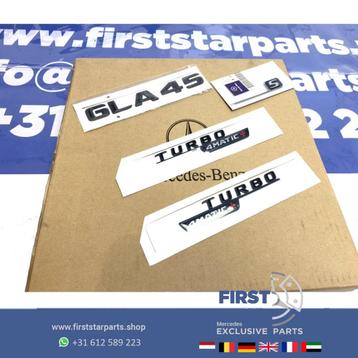 H247 GLA45S AMG LOGO SET ZWART Turbo 4matic + emblemen GLA K beschikbaar voor biedingen