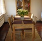 Tafel + stoelen + salontafel in teak, Ophalen, Teakhout, Zo goed als nieuw, Vijf personen of meer