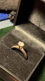Solitaire diamant 14k Witte goud kleine maat, Goud, Met edelsteen, Ophalen of Verzenden, Ring