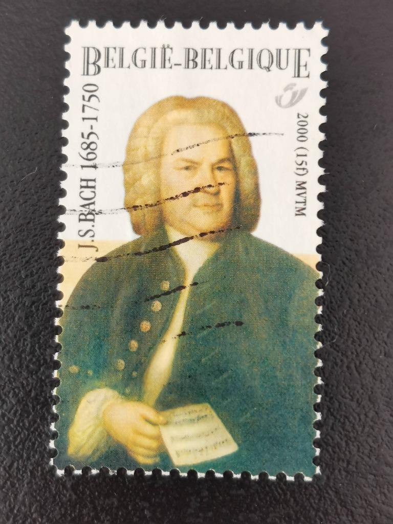 Belgie 2000 - muziek - Bach - muziekinstrumenten, Ophalen of Verzenden, Gestempeld, Muziek