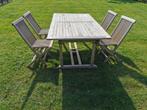 Teak tafel met 4 stoelen, Tuin en Terras, Tuinsets en Loungesets, Ophalen