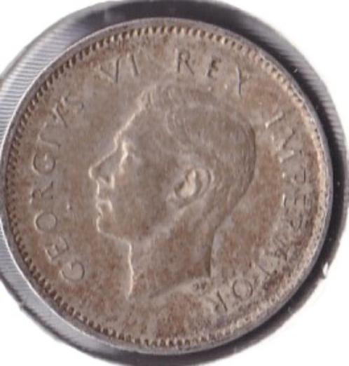 Afrique du Sud 3 Pence Argent Année 1942, Postzegels en Munten, Munten | Afrika, Losse munt, Zuid-Afrika, Zilver, Verzenden