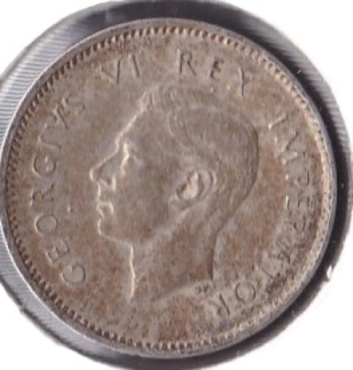 Afrique du Sud 3 Pence Argent Année 1942, Postzegels en Munten, Munten | Afrika, Losse munt, Zuid-Afrika, Zilver, Verzenden