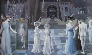 PAUL DELVAUX / LE TUNNEL / KLEUROFFSET / 69x100cm / SIG beschikbaar voor biedingen