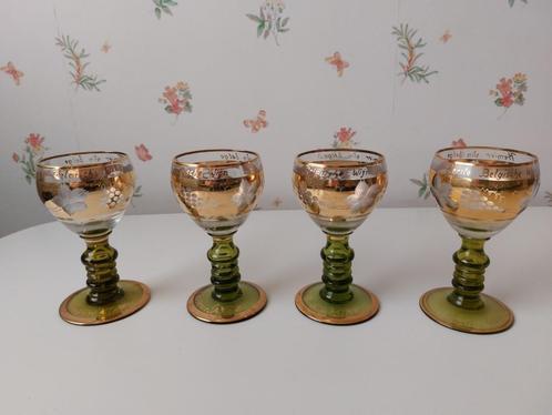 4 Wijnglazen ISCA - Eerste belgische wijncoöperatieve, Verzamelen, Glas en Drinkglazen, Zo goed als nieuw, Overige typen, Ophalen of Verzenden