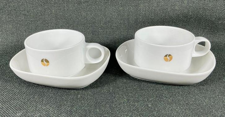 SABENA set kopjes dienbordjes first class goud S design 70s, Verzamelen, Sabenasouvenirs, Nieuw, 1 t/m 20, Ophalen of Verzenden