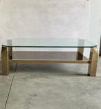 Salontafel, verguld  “BELGO CHROM” jaren’70, Huis en Inrichting, Ophalen, Gebruikt, 100 tot 150 cm, 50 tot 100 cm