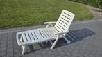 Ligzetel kunststof, wit, gebruikt, Tuin en Terras, Ophalen, Gebruikt, Kunststof, Verstelbaar