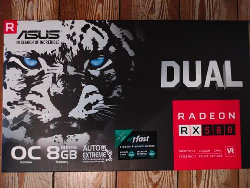 ASUS DUAL-RX580-O8G, Computers en Software, Videokaarten, Zo goed als nieuw, AMD, PCI, GDDR5, Ophalen of Verzenden