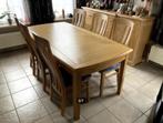 Tafel licht eiken (white wash) met 6 stoelen, Ophalen