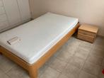 Bed twijfelaar met TEMPUR matras, Huis en Inrichting, Ophalen, Gebruikt, Bruin, 210 cm