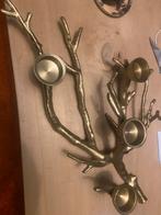 Goud kandelaars 3 x theelicht kandelaar, Huis en Inrichting, Woonaccessoires | Kandelaars en Kaarsen, Verzenden, Zo goed als nieuw