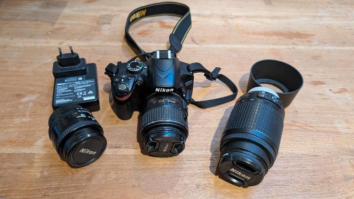 NIKON D3200 + 3 lenzen (Zie beschrijving), Audio, Tv en Foto, Fotocamera's Digitaal, Zo goed als nieuw, Spiegelreflex, Nikon, Ophalen