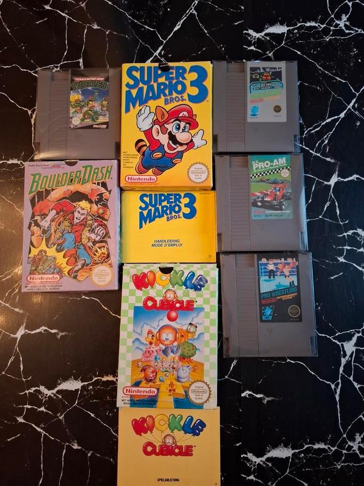 7 Nintendo Nes-spellen! 3 in een doos., Games en Spelcomputers, Games | Nintendo NES, Zo goed als nieuw, Avontuur en Actie, 2 spelers