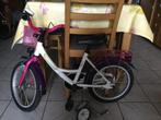 Vélo enfant fille blanc rose mauve 16 pouces Vermont+stabili, 16 pouces, Utilisé