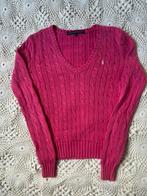 Ralph Lauren kabel trui roze knit V-hals  - S, Ophalen of Verzenden, Zo goed als nieuw, Ralph Lauren, Roze