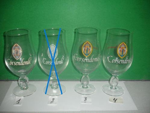 21 bierglazen van Corsendonck, 3 verschillende soorten, Verzamelen, Biermerken, Zo goed als nieuw, Glas of Glazen, Overige merken
