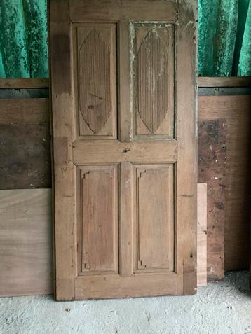 Oude eiken deur speciaal motief, 4 panelen 185x91x3, Doe-het-zelf en Bouw, Deuren en Vliegenramen, Ophalen of Verzenden