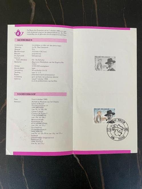 Ernest Claes - folder nr. 16 1985 - Eerste dagstempel, Postzegels en Munten, Brieven en Enveloppen | België, Overige typen, Ophalen of Verzenden