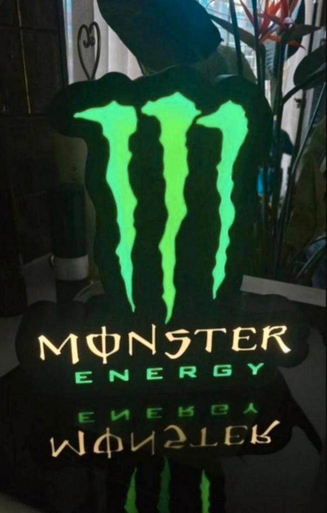 Grande lampe LED Monster Energy avec éclairage LED., Collections, Marques & Objets publicitaires, Neuf, Table lumineuse ou lampe (néon)