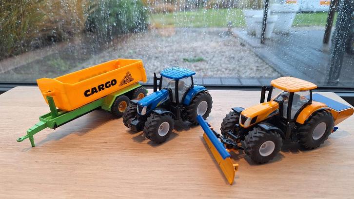 Siku tractor winterdienst, tractor en kiepkar - schaal 1:50, Hobby & Loisirs créatifs, Voitures miniatures | 1:50, Utilisé, Grue, Tracteur ou Agricole