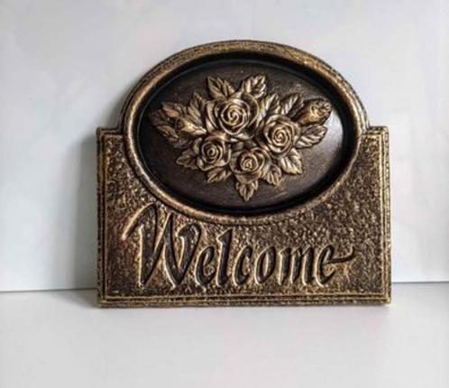 Welcome bord. Zeer goede staat! Zwart met Gouden kleur., Antiquités & Art, Antiquités | Bureau & Affaires, Enlèvement ou Envoi