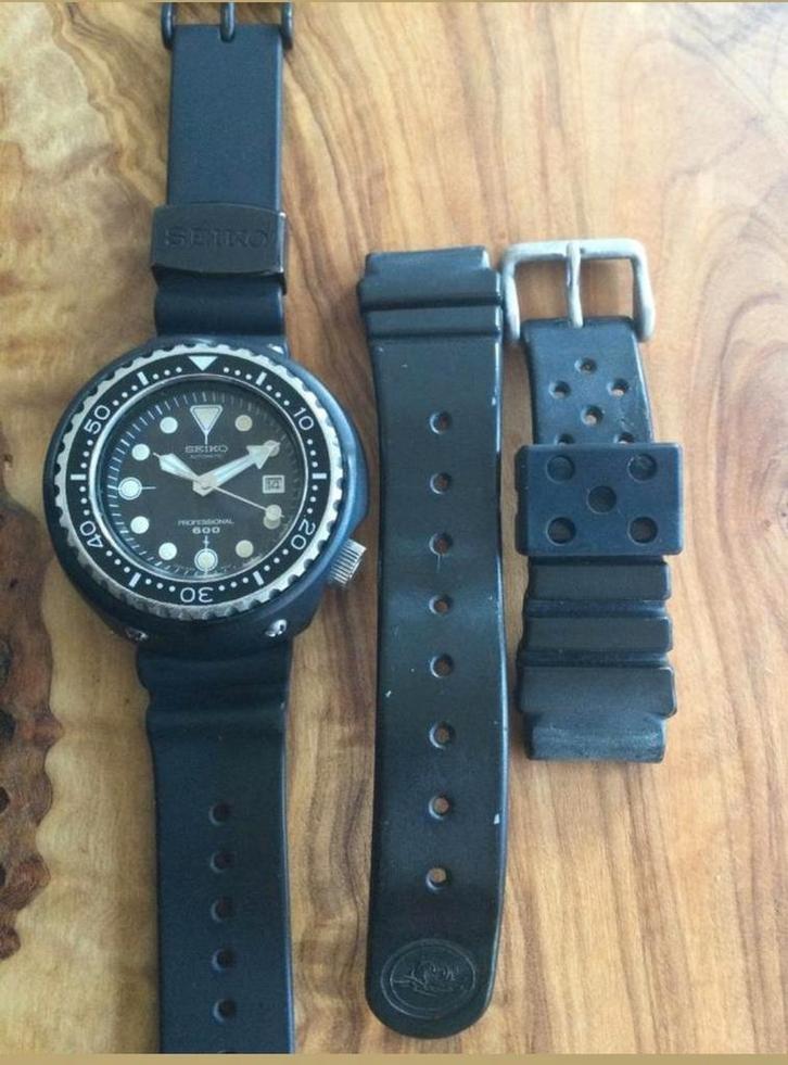 seiko 6159 7010, non M, Grandfather Tuna, Handtassen en Accessoires, Horloges | Heren, Gebruikt, Polshorloge, Seiko, Overige materialen