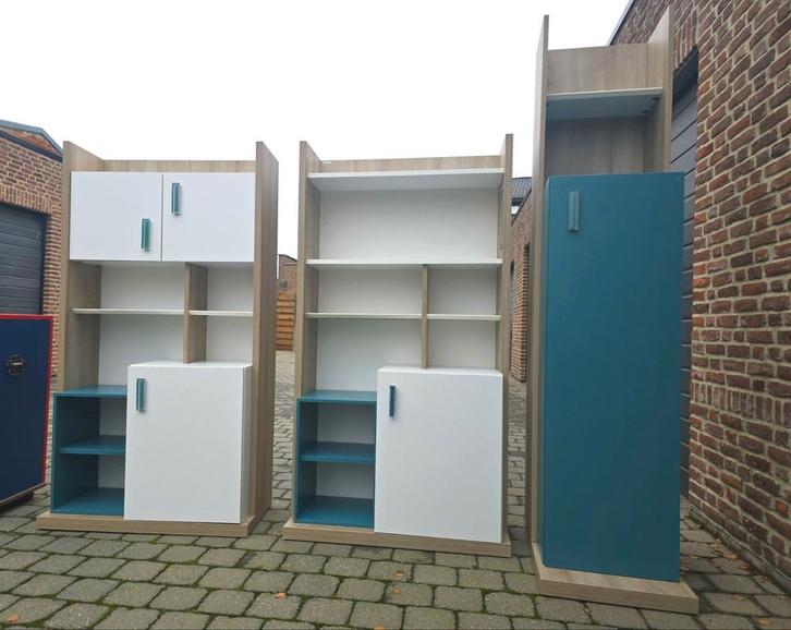 Kasten set met appelblauwzeegroen accent, Kinderen en Baby's, Kinderkamer | Commodes en Kasten, Commode, Ophalen of Verzenden