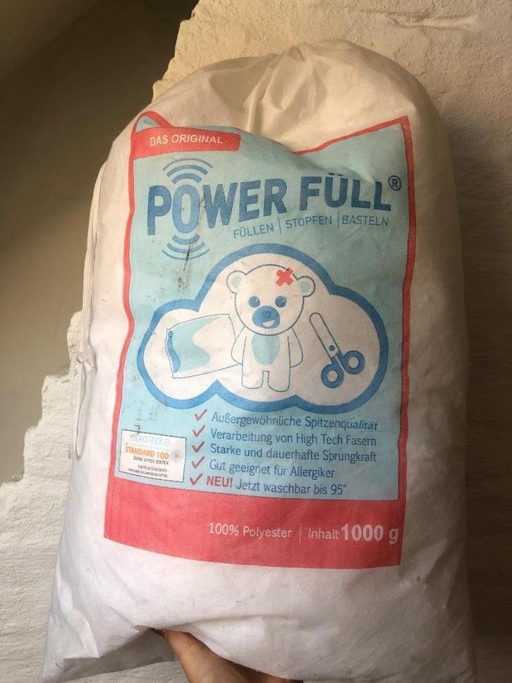 Power Füll - Wit Watten vulling - 1 kg, Hobby en Vrije tijd, Knutselen, Gebruikt, Materiaal, Ophalen of Verzenden