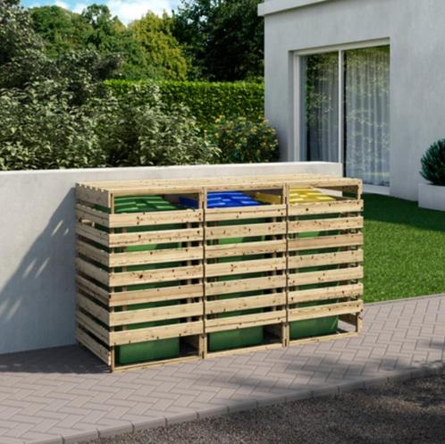 grenen containerberging 3 containers 120L, Tuin en Terras, Bergingen en Tuinkasten, Nieuw, Containerberging, Hout, Ophalen